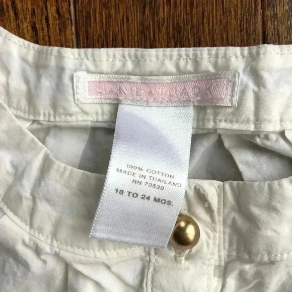 Janie and Jack Girls 18-24M 100% Cotton White Blouse w/Gold Accent Buttons - Picture 4 of 7